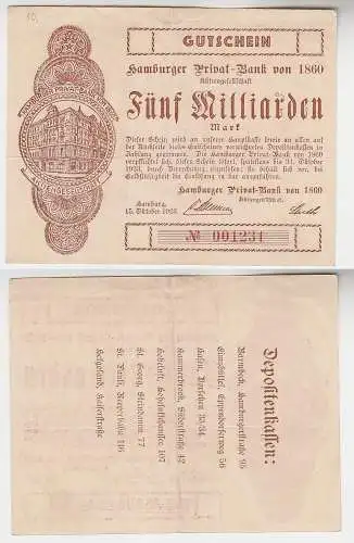 5 Milliarden Mark Banknote Hamburger Privat Bank 15.10.1923 (115845)