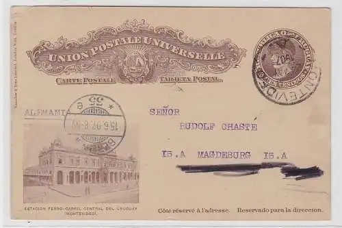 94067 seltene Ganzsachen Karte Uruguay nach Berlin 1907