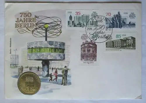 DDR Numisbrief mit 5 Mark 750 Jahre Berlin Alexanderplatz 1987 (126078)