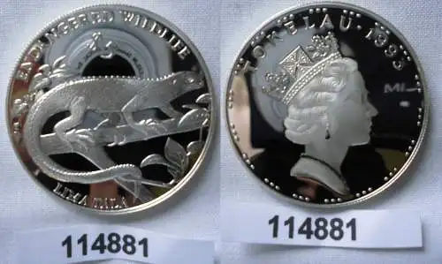 5 Tala Silber Münze Tokelau 1993 bedrohte Tierwelt Leguan (114881)