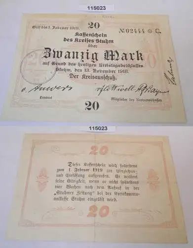 20 Mark Banknote Notgeld Stadt Stuhm 13.November 1918 (115023)