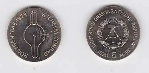 DDR Gedenk Münze 5 Mark Wilhelm Conrad Röntgen 1970 Stempelglanz (129111)