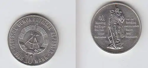 DDR Gedenk Münze 10 Mark 40.Jahre Kriegsende 1985 (100316)