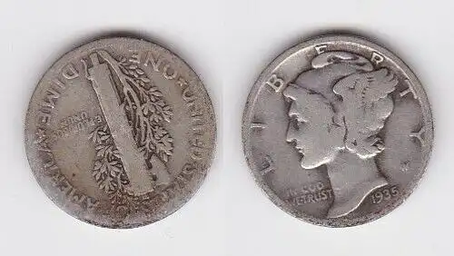 1 Dime Silber Münze USA 1935 Liberty (126601)