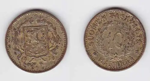 10 Markkaa Messing Münze Finnland 1930 (114119)