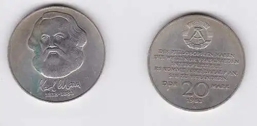 DDR Gedenk Münze 20 Mark Karl Marx 1983 (118824)