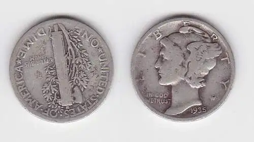 1 Dime Silber Münze USA 1935 Liberty (125276)
