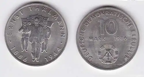 DDR Gedenk Münze 10 Mark Ernst Thälmann 1886-1944, 1986 (121881)