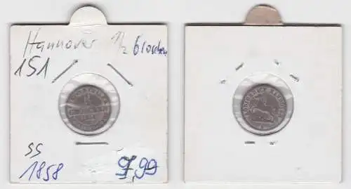 1/2 Groschen Silber Münze Hannover 1858 B (142192)
