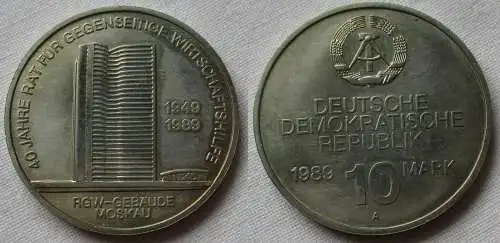 DDR Gedenkmünze 10 Mark 40 Jahre RGW gegenseitige Wirtschaftshilfe 1989 (121643)
