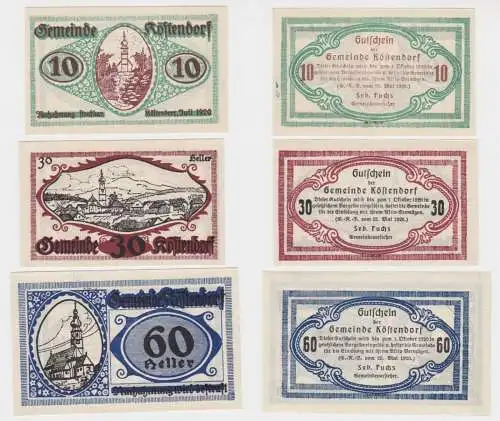 10, 30 und 60 Heller Banknote Köstendorf (137931)