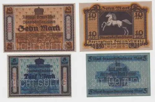 5 & 10 Mark Banknoten Notgeld Braunschweig  15.10.1918 (115997)