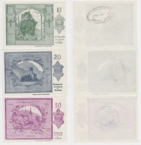 10, 20 und 50 Heller Banknote St. Nikola 1920 (144239)