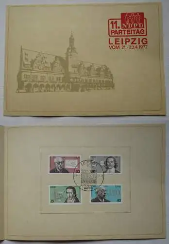 DDR Gedenkblatt 11. NDPD National-Demokr. Partei Parteitag Leipzig 1977 (141542)