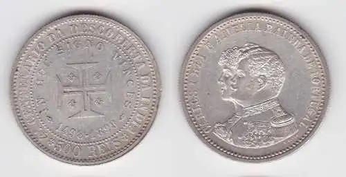 500 Reis Silber Münze Portugal Seeweg nach Indien 1898 vz/Stgl. KM 538 (140240)