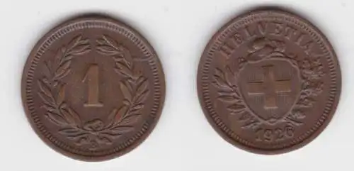 1 Rappen Kupfer Münze Schweiz 1926 B (143565)