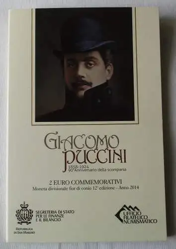 San Marino 2 Euro 2014 Giacomo Puccini Blister/Folder Stgl. (158205)