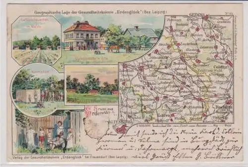 89446 Ak Lithographie Gruß aus Erdenglück Gesundheitskolonie 1900