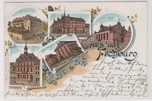 19513 Ak Lithographie Gruß aus Frohburg Post, Turnhalle usw. 1903