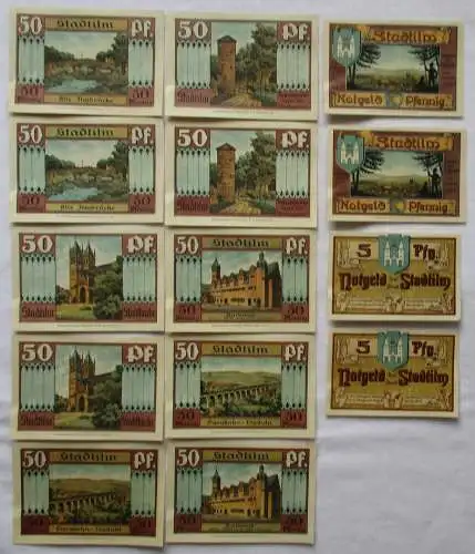 14 Banknoten Notgeld Stadt Stadtilm 1921 fast kassenfrisch (105608)