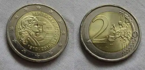 2 Euro Gedenkmünze Portugal 100 Jahre Republik 2010 Stgl.  (159252)