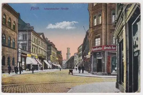 96407 Feldpost Ak Fürth Schwabacher Strasse mit Apotheke 1917