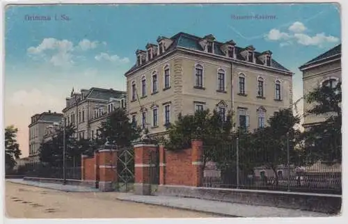 901255 Feldpost Ak Grimma in Sachsen Husaren Kaserne 1917
