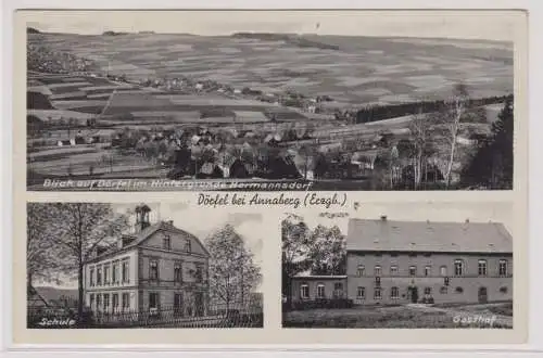 900293 Mehrbild Ak Dörfel bei Annaberg im Erzgebirge Gasthof usw. 1940