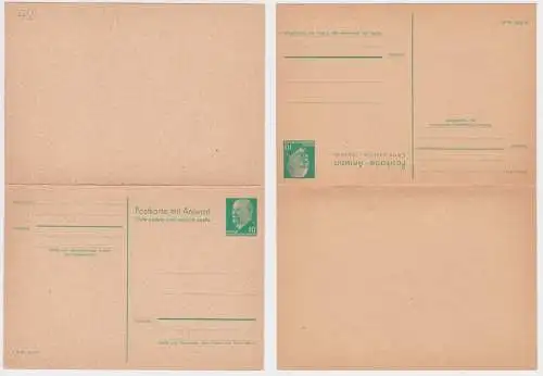 64676 DDR Ganzsachenkarte mit Antwortteil 10 Pfennig Walter Ulbricht