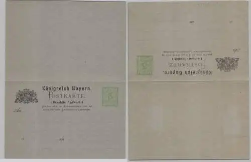73303 GS Postkarte mit Antwort P31 Bayern 3 Pfennig um 1888