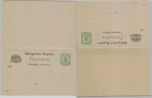 61740 GS Postkarte mit Antwort P46/04 Bayern 5 Pfennig um 1898