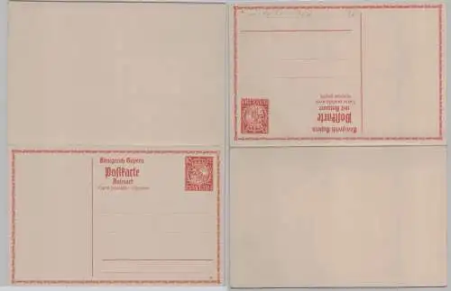 99499 GS Postkarte mit Antwort P96 Bayern 10/10 Pfennig um 1914