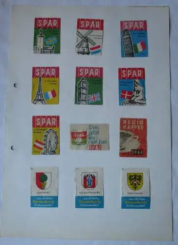 12x Streichholzetikett Spar Handelskette + Himmelreich Lebensmittel (145821)