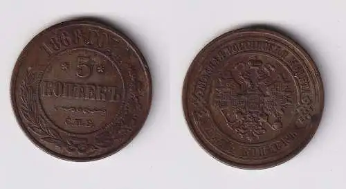 5 Kopeken Kupfer Münze Russland 1868 Zar Alexander II ss+ (134946)