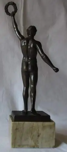 patinierte Metallskulpturfigur eines Athleten aus dem 20. Jahrhundert (156948)