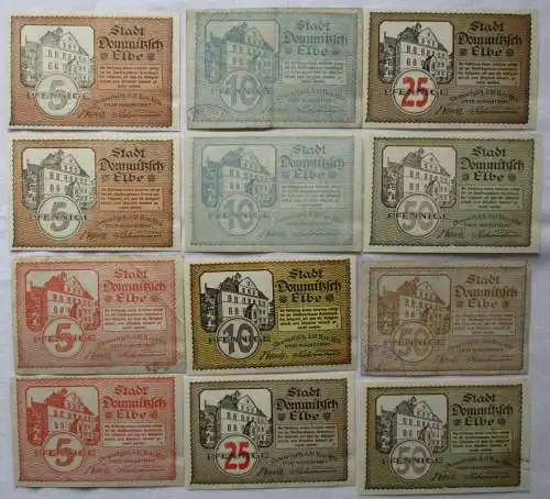 12 Banknoten Notgeld Stadt Dommitzsch Elbe 1920 (141821)
