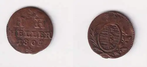 1 Heller Kupfer Münze Sachsen-Hildburghausen Herzogtum 1805 s/ss (111072)