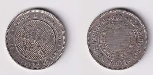 200 Reis Kupfer Nickel Münze Brasilien 1889 (146586)