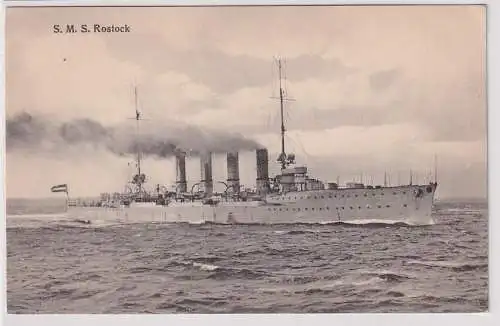 85574 Ak kleiner Kreuzer S.M.S. Rostock um 1915