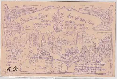 93112 Reservistika Ak Bezähmnis Feier der letzten 200 5.F.A.R. Nr.64 Pirna 1904