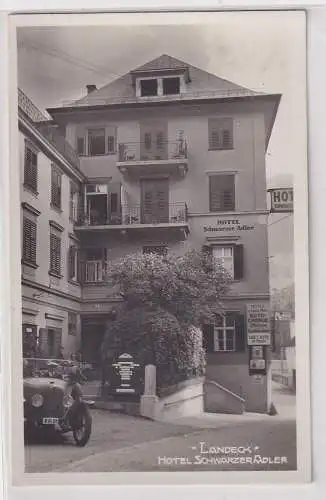 21059 Foto Ak Landeck Hotel Schwarzer Adler um 1930
