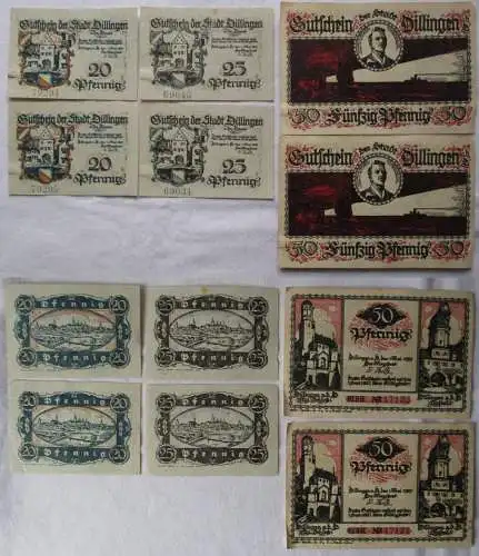 6 Banknoten Notgeld Gutschein Stadt Dillingen 1920 (168932)