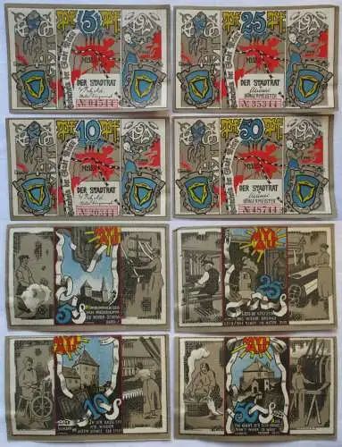 4 Banknoten Notgeld Gutschein Stadt Mylau um 1920 (109143)