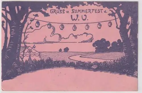 904314 Künstler Ak Gruß vom Sommerfest W.V. Stempel Dresden 1906