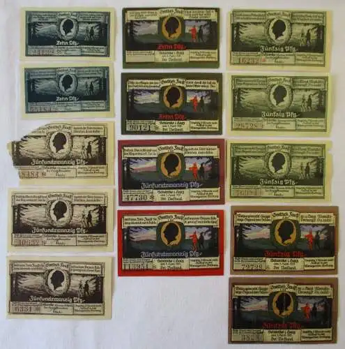 14 Banknoten Notgeld Schierke Harz 1921 Goethe's Faust Teil 1 (100668)