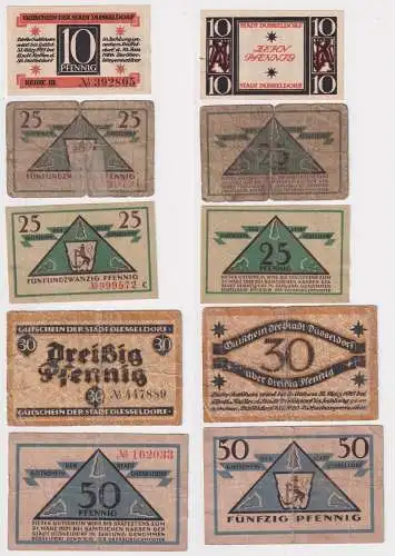 5 Banknoten Notgeld Stadt Düsseldorf 1919/1920 (168537)