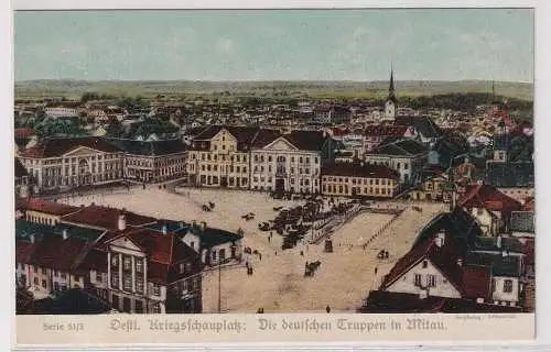 90879 Ak  Östlicher Kriegsschauplatz Die deutschen Truppen in Mitau Jelgava