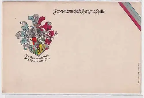 47474 Studentika Ak Landsmannschaft Hercynia Halle an der Saale um 1920