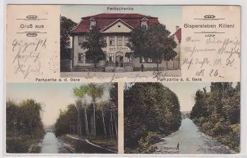 42617 Mehrbild Ak Gruß aus Gispersleben Kiliani Parkschenke 1914