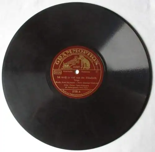 104323 Schellackplatte Grammophon Eine Nacht in St.Pauli + Ich weiß so viel...